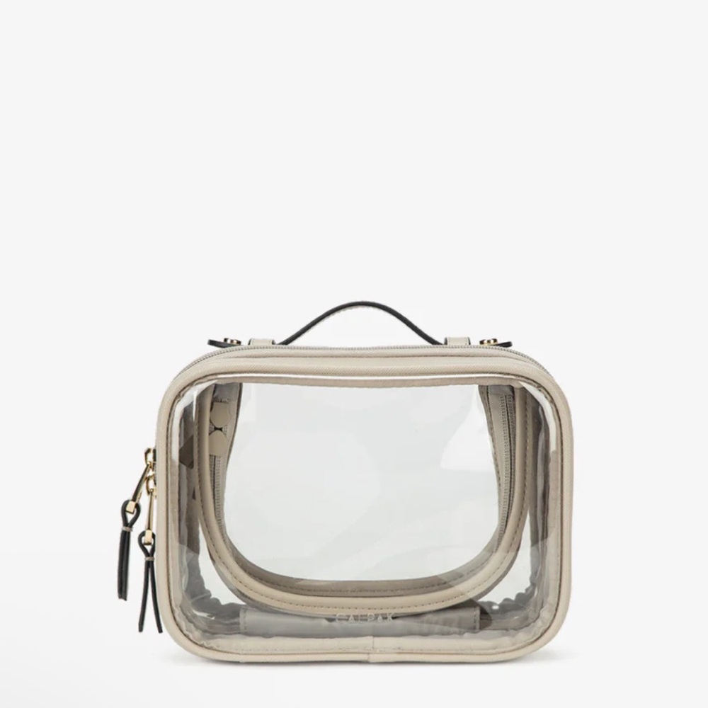 Calpak Clear Cosmetics Case in Stone – Small